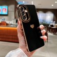 thumbnail image 3 of for Samsung Galaxy A54 5g 6.6" Luxury Electroplated Cute Love Heart Pattern Phone Case for Women Full Camera Protection Soft Silicone Anti-Fingerprint Shockproof Cover Bumper (Black), 3 of 12