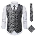 thumbnail image 2 of Men Coats Fashion Stripes Retro Casual Suit Vest Classic Stylish Business Overcoat, 2 of 3
