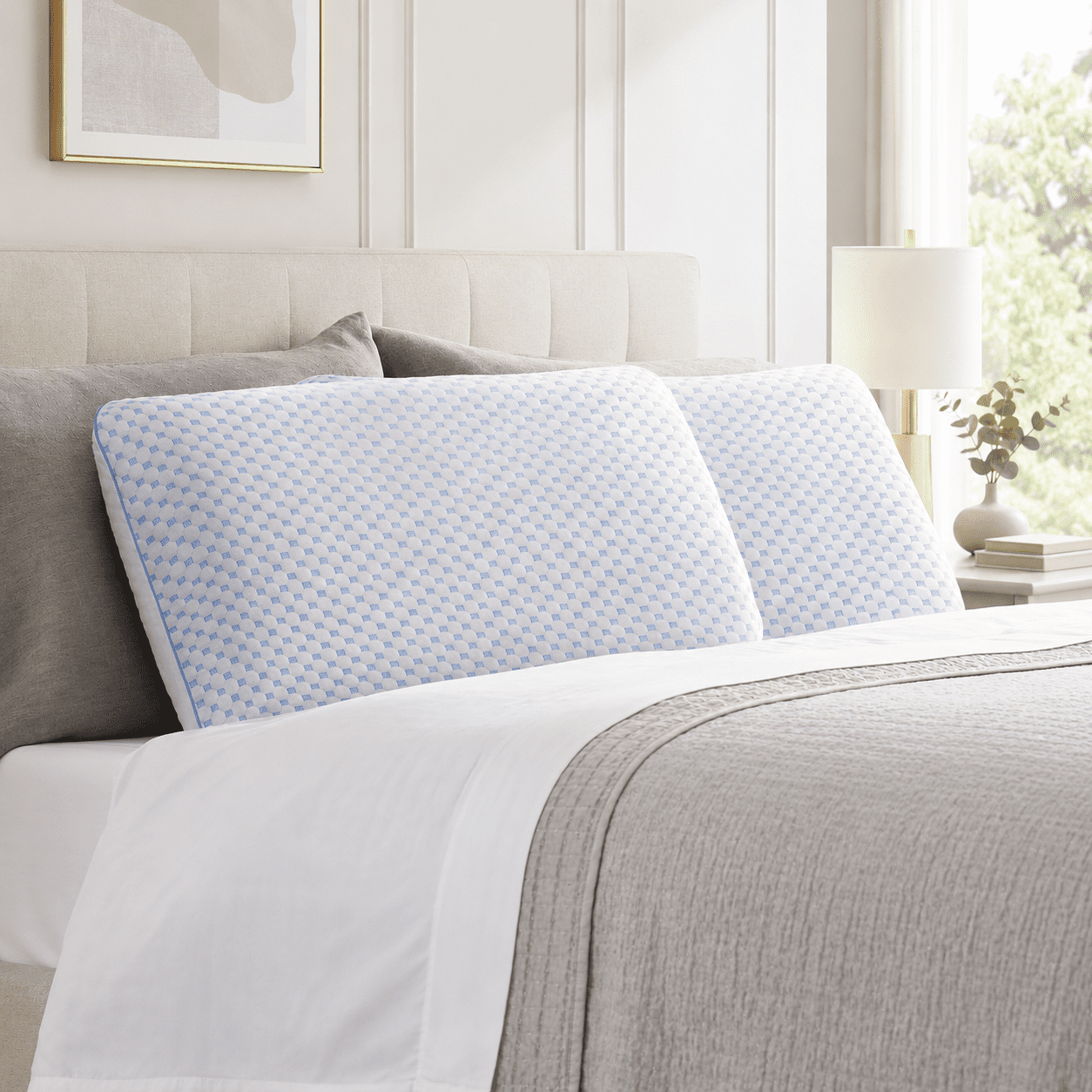 SORMAG Memory Foam Pillow for Bed, Firm Cooling Pillow with Washable Cover, Supportive Bed Pillow for Side,Stomach and Back Sleepers,1 Pack,Standard Size 16" x 24"