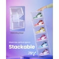 thumbnail image 4 of SONGMICS Shoe Boxes Set of 8, Stackable Shoe Organisers with Doors, 33 x 28.5 x 19.2 cm, Fits Shoes up to UK Size 11, Transparent White, 4 of 5