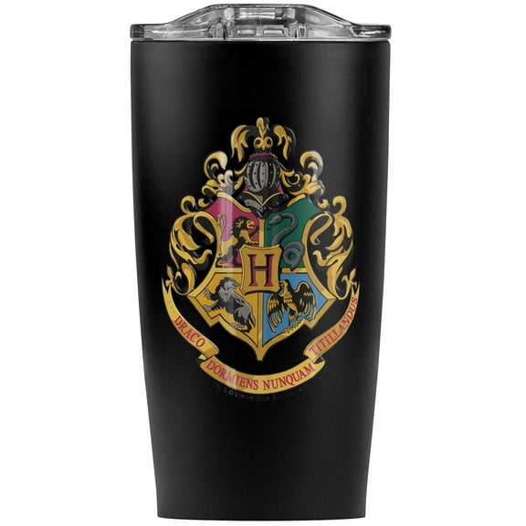 Harry Potter Hogwarts School Crest Stainless Steel 20 oz Travel Tumbler, Vacuum Insulated & Double Wall with Leakproof Sliding Lid | Great for Coffee/Hot Drinks and Cold Beverages