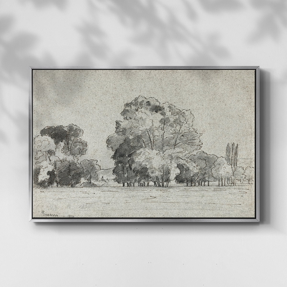 Vintage Landscape-MXIII By Wexford Home Framed in Silver Wood Gallery Wrapped Canvas 25 in. x 37 in.