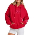 thumbnail image 2 of JULMCOMO Glow House Hoodie Preppy Oversized Long Sleeve Sweatshirt Womens Trendy Drop Graphic Hoodies Comfort Drawstring Clothes with Pocket Red M, 2 of 6