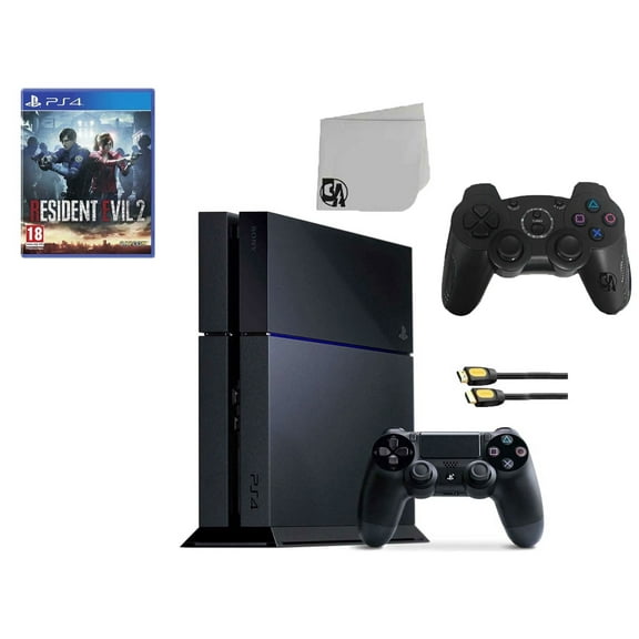 Pre-Owned Sony PlayStation 4 500GB Gaming Console Black 2 Controller Included with Resident Evil 2 BOLT AXTION ( )