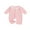Pink, variant on Spewahor Infant Baby Girls Fall Romper 0 3 6 9 12 18 Months Lace Ruffled Round Neck Long Sleeve Button Down Full Length Waffled Jumpsuit