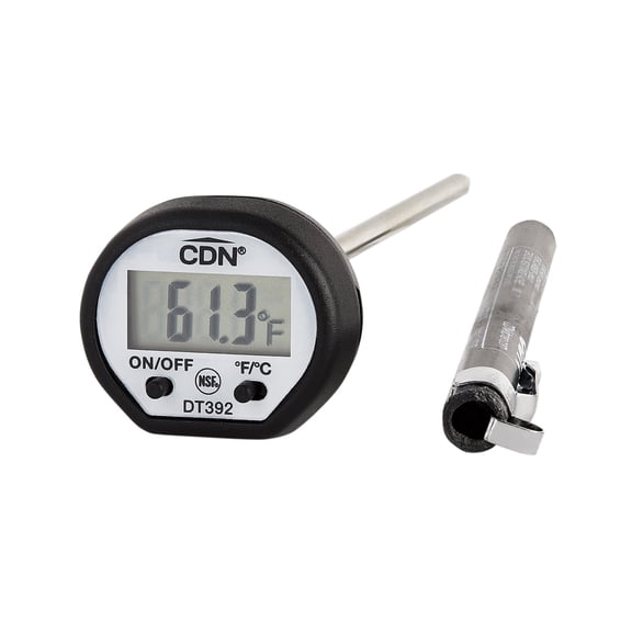 CDN Waterproof Instant Read Digital Thermometer | NSF Certified | ProAccurate® | 5" Stem with Protective Sheath | For Meat, Poultry, Candy | Easy One-Button Operation | DT392
