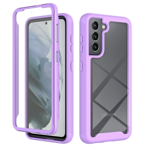 Feishell Samsung Galaxy S22 Plus Case Built-in Screen Protector Clear Rugged 360 Full Body Protective Shockproof Hard Back Soft TPU Defender Dual Layer Heavy Duty Bumper Anti-Scratch Case, Purple