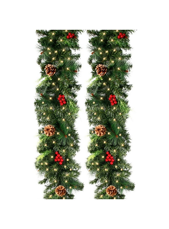 Flocked Christmas Garlands in Christmas Garlands