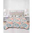 thumbnail image 3 of Teal Orange Twin XL Size Down Alternative Comforter,Lightweight Comforter Quilt Bedding Set with Pillow Shams Modern Tie Dyeing Contemporary Abstract Art Bed Comforter Duvet Insert 68"x98", 3 of 7