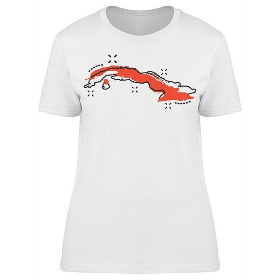 Cuba Map Icon T-Shirt Women -Image by Shutterstock, Female 3X-Large