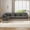 Khaki Black, variant on Large Modular Sectional Corner Couches with Tassel, 5 Seater Sofa Big Comfy Leopard Chenille L Shaped Couches with 2 Throw Pillows and 5 Lumbar Pillows, Beige Coffee