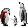 thumbnail image 2 of Northlight 3D Lighted Winter Penguin Family Outdoor Christmas Yard Decoration - 32" - Set of 3, 2 of 8