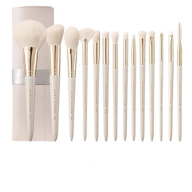Makeup brush gift set: 14 piece professional makeup brush advanced synthetic kabuki brush set foundation make-up powder blusher eye shadow concealer h