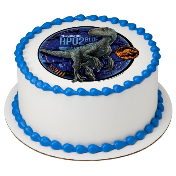 Jurassic World 2 Blue 7 5 Round Edible Cake Topper Each Walmart Com
