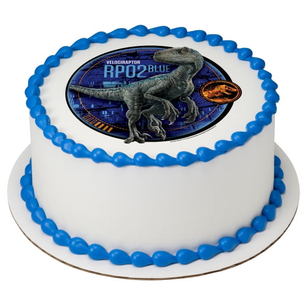 Jurassic World 2 Blue 7 5 Round Edible Cake Topper Each Walmart Com Walmart Com