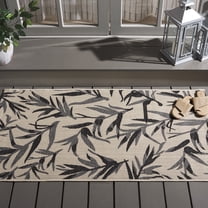 Safavieh Courtyard Alannis Botanical Indoor/Outdoor Area Rug, Beige/Anthracite, 4' x 5'7"