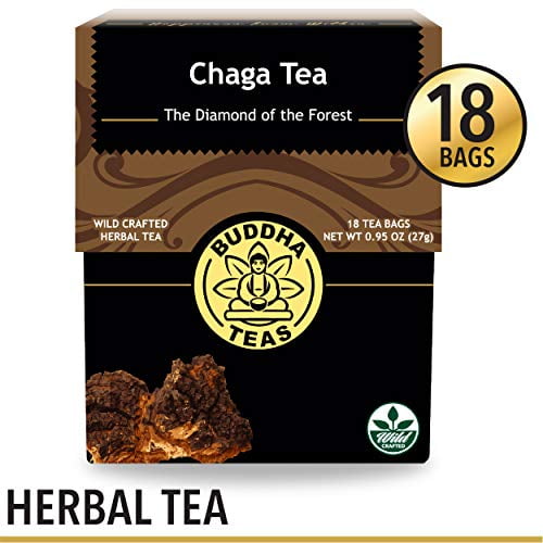 Thé de Chaga Récolté à l'État Sauvage, 18 Sachets de Thé Sans Chlore – Sans Caféine, Thé Antioxydant et Modificateur de Réponse Biologique, Superaliment Naturellement Vivifiant, Sans OGM