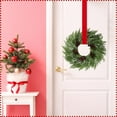 thumbnail image 7 of 6 Pcs Small Christmas Norfolk Wreaths 15 Inch Christmas Kitchen Cabinet Mini Wreath Real Touch with Bow Ribbon Cedar Red Berry for Xmas Front Door Window Chair Fireplace Table Pillar Farmhouse Decor, 7 of 7
