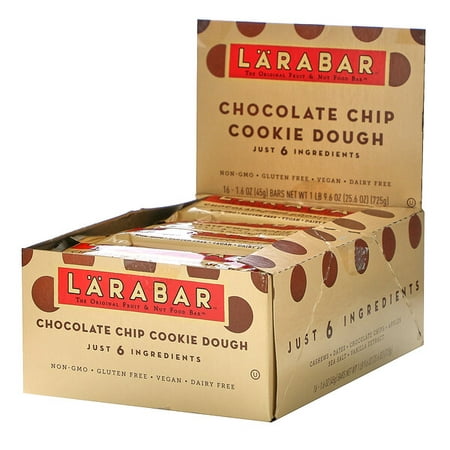 Larabar The Original Fruit & Nut Food Bar Chocolate Chip Cookie Dough 16 Bars 1.6 oz (45 g) Each Pack of 4