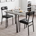 thumbnail image 4 of Qinaqin Pequeño Mesa y Chairs Set para 2 Cuadrado cm de Profundidadining Spaces Apartment Oficina en Casa Negro, 4 of 5