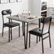 thumbnail image 4 of Qinaqin Pequeño Mesa y Chairs Set para 2 Cuadrado cm de Profundidadining Spaces Apartment Oficina en Casa Negro, 4 of 5