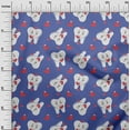 thumbnail image 3 of oneOone Viscose Chiffon Medium Blue Fabric Asian Kawaii Rabbit Sewing Material Print Fabric By The Yard 42 Inch Wide, 3 of 4