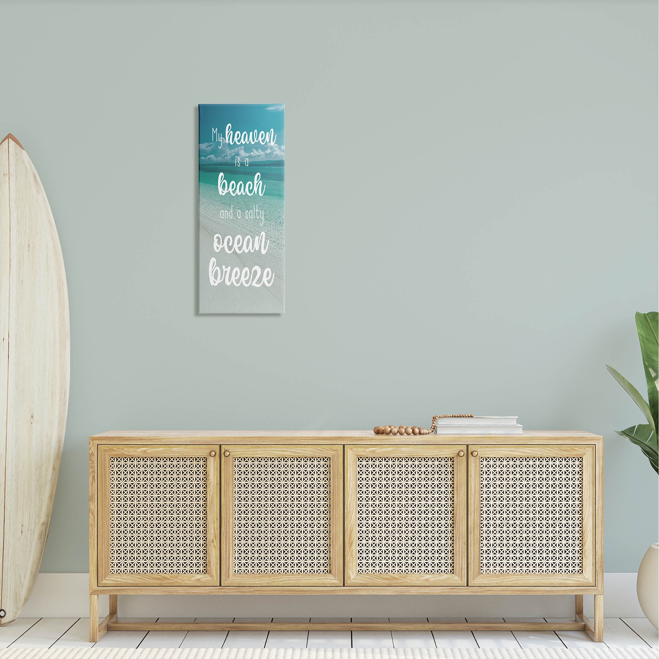Stupell Industries Ocean Breeze Beach Lover Typography Graphic Art Gallery Wrapped Canvas Print Wall Art, Design by Marcus Prime