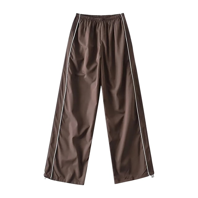 Pantalones cargo holgados para mujer: cintura baja retro, múltiples bolsillos, diseño con cordón, mezcla de algodón, estilo hip hop urbano