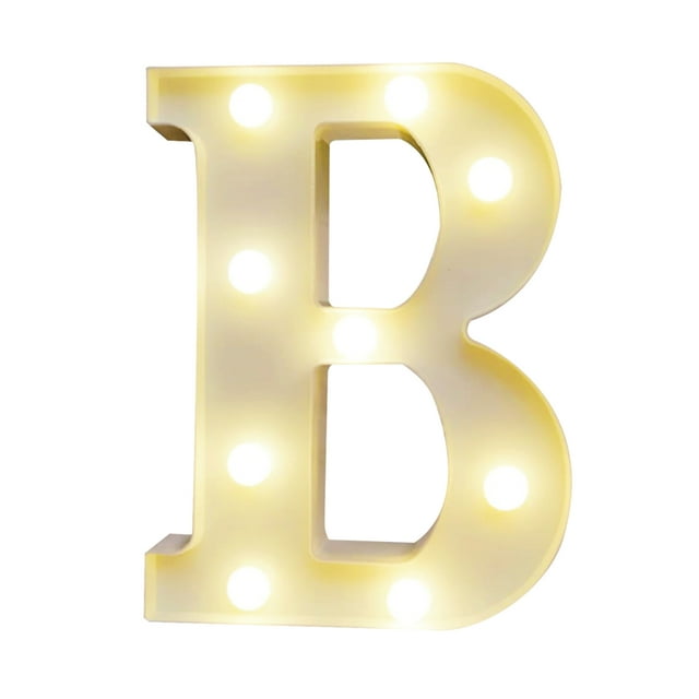 Amdohai Alphabet LEDs Light Standing Letters Sign with Bulbs Night Lamp Warm White Constant Bright Light Effect 2 * AA Cell Operated IP54 Water Resistance for Birthday Christmas Wedding Home Party Bar