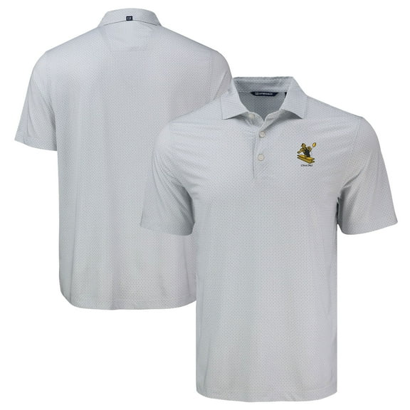Men's Cutter & Buck Gray Pittsburgh Steelers Pike Eco Diamond Dot Print Polo