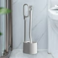 thumbnail image 1 of Juego de cepillo y soporte para inodoro con diseño de secado rápido | Herramienta compacta para la limpieza del baño con mango ergonómico | Blanco o negro, 1 of 8