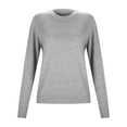 thumbnail image 4 of Arlun Wool Sweaters for Women Solid Color Base Layer Warm Pullovers Sweater Crewneck Long Sleeve Soft Comfortable Travel Hiking Tops 2025 Fall Winter Outfits Dark Gray M, 4 of 7
