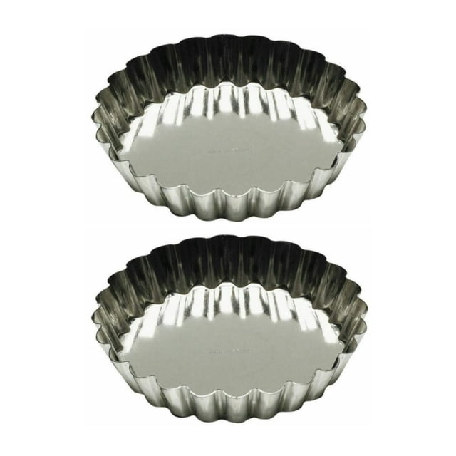 Molde para Tartas Gobel Redondo Acanalado de Estaño 10 cm Paquete de 2