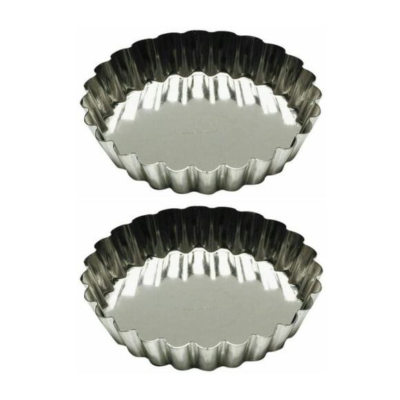Molde para Tartas Gobel Redondo Acanalado de Estaño 10 cm Paquete de 2