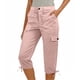 thumbnail image 2 of Pantalones de Cintura Elástica para Mujeres Color Sólido Ropa Casual Bolsillos de Longitud Completa Capris Mujeres Cintura Elástica Capris, 2 of 5