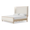 thumbnail image 2 of Furniture of America Enmi Solid Wood Wingback Panel Bed, King, Natural Oak, 2 of 14