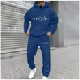 thumbnail image 2 of VBTAPA Heart Print Hoodie Tracksuit for Men 2 Piece Outfits Oversized Hooded Sweatshirt with Jogger Sweatpants Sets Matching Jogging Suits with Pockets Prime Sales of The Day Blue S, 2 of 6