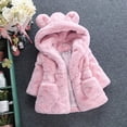 thumbnail image 4 of Staki Kids Girls Winter Warm Coats Jacket Clothes Outwear Overcoat Ear Hooded Faux Fur Thicken Fleece Toddler 12M-7Y(Pink,5-6 Years), 4 of 8