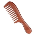 thumbnail image 1 of Peine de dientes anchos de madera para mujeres y hombres, peine desenredante de sándalo antiestático para cabello rizado, fino, liso, húmedo y seco, 1 of 5