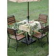 thumbnail image 4 of Outdoor Tablecloths with Umbrella Hole & Zipper, Boho Tropical 60x60 Inch Square Tablecloths, Summer Palm Leaves Botanical Beige Waterproof Table Cloth, Patio/Pool/Picnic Table Covers, 4 of 8