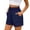 Navy, variant on Kukoosong Women's Athletic Shorts Summer Casual with Pockets Elastic Waist High Waisted Running Workout Shorts Loose Fit Active Gym Bermuda Short Pants Women Shorts