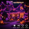 thumbnail image 5 of Orange Purple Halloween 33ft 100 LED String Lights Battery Operated, Dual Color Changing Fairy Lights Black Wire with Remote Timer Outdoor Indoor Twinkle Lights for Xmas Halloween Tree Party Decor, 5 of 17