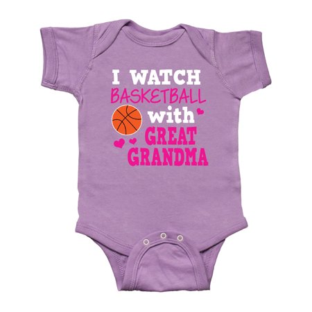 

Inktastic I Watch Basketball with Great Grandma Gift Baby Girl Bodysuit