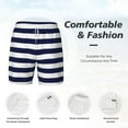 thumbnail image 4 of Kdxio Navy Blue And White Stripes Print Men'S Swim Trunks With Compression Liner 7 Inch Inseam Quick Dry Swim Shorts, 4 of 7