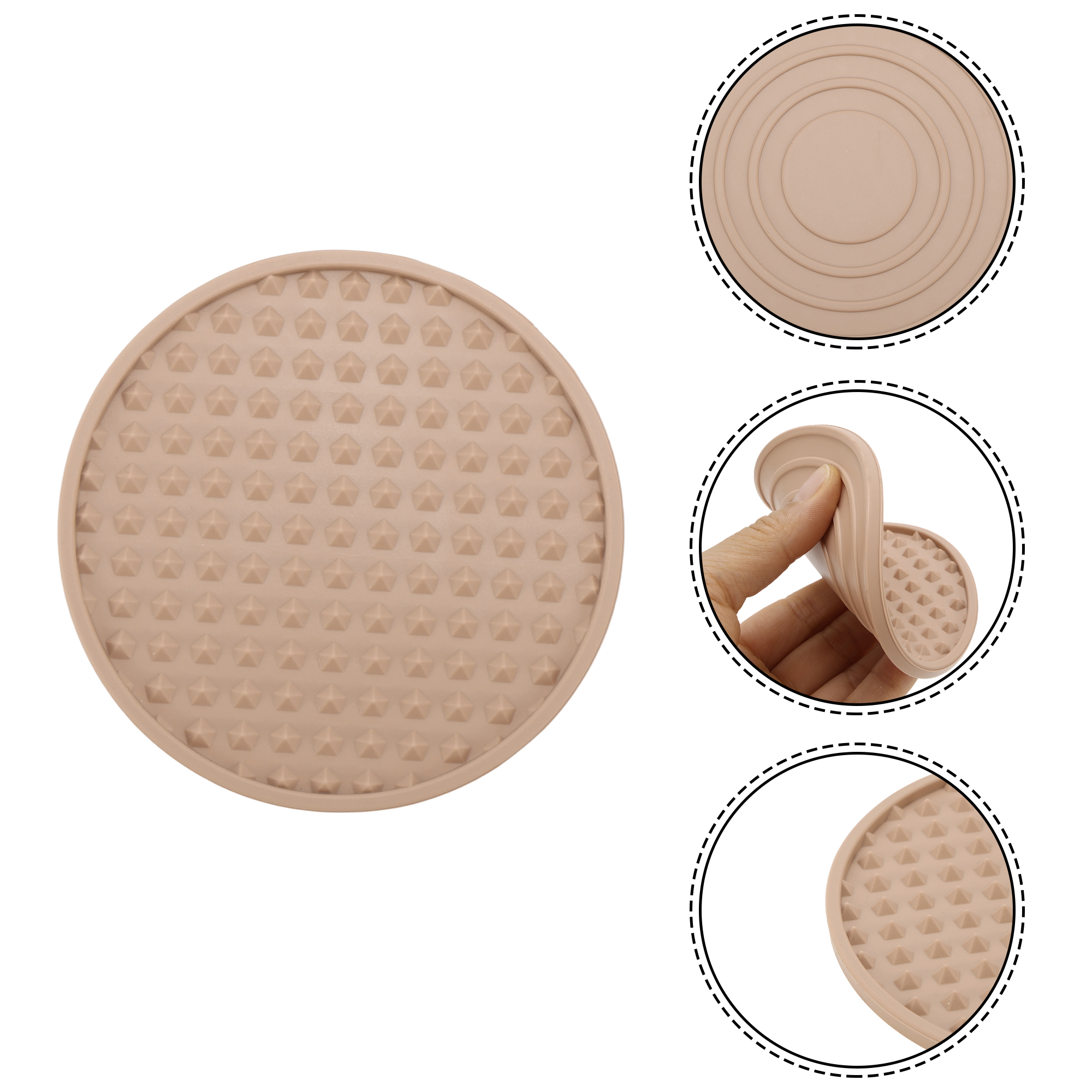 Unique Bargains Water-repellent Pyramid Design Drink Coaster Set Pink
