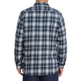 thumbnail image 3 of Camisas de manga larga ajustadas de botones con bolsillo para hombres INSPIRE CHIC en colores contrastantes, XL, azul y blanco, 3 of 7