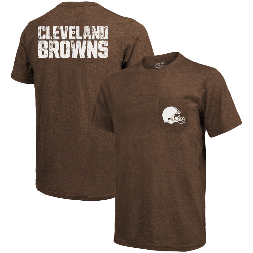 Cleveland Browns Majestic Threads Tri-Blend Pocket T-Shirt - Brown - Walmart.com - Walmart.com