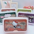 thumbnail image 2 of Sanrio Hello Kitty Kuromi Lunch Box Kuromi Melody BringCutlery Divided Bento Box  Large-Capacity Microwave Tableware Lunch Box, 2 of 7