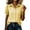 Yellow, variant on Women's Gingham Check Puff Short Sleeve Button Down Shirts With Chest Pocket Casual Summer Polyester Spandex Blouses Yellow XXXL