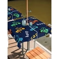 thumbnail image 2 of Outdoor Tablecloths with Umbrella Hole & Zipper, Cartoon Tractor 60x60 Inch Square Tablecloths, Cute Beep Car Digger Shovel Truck Navy Blue Waterproof Table Cloth, Patio/Pool/Picnic Table Covers, 2 of 8